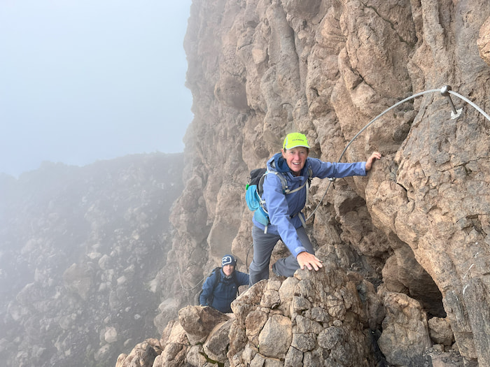 The via ferrata near the summit of Pico do Fogo