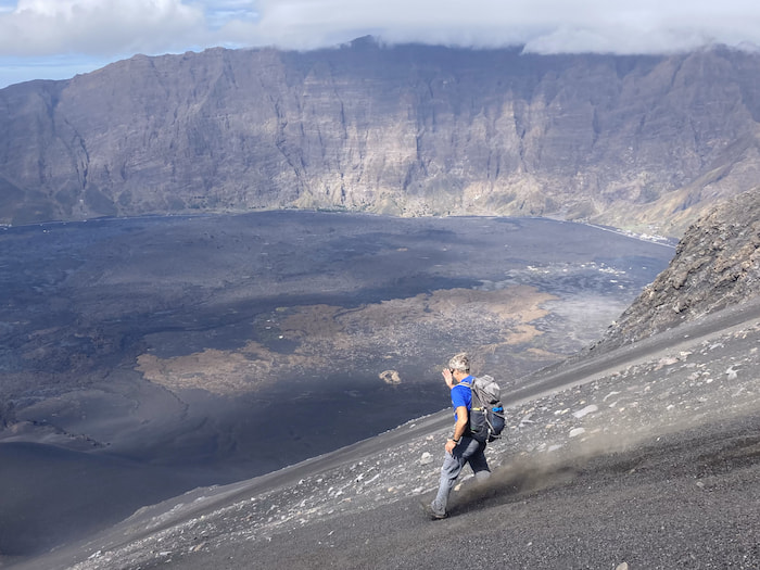 Running down Pico do Fogo