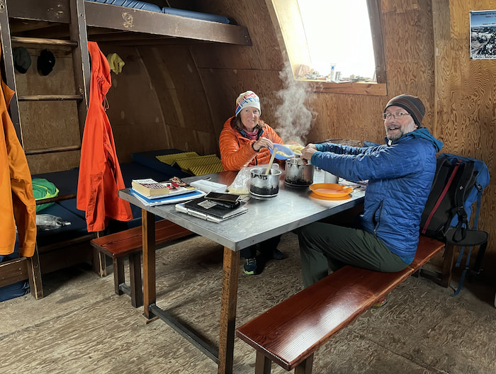 inside hind hut assiniboine mountain canada rockies
