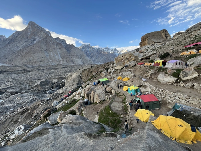 Urdukas campsite tents in the mountain