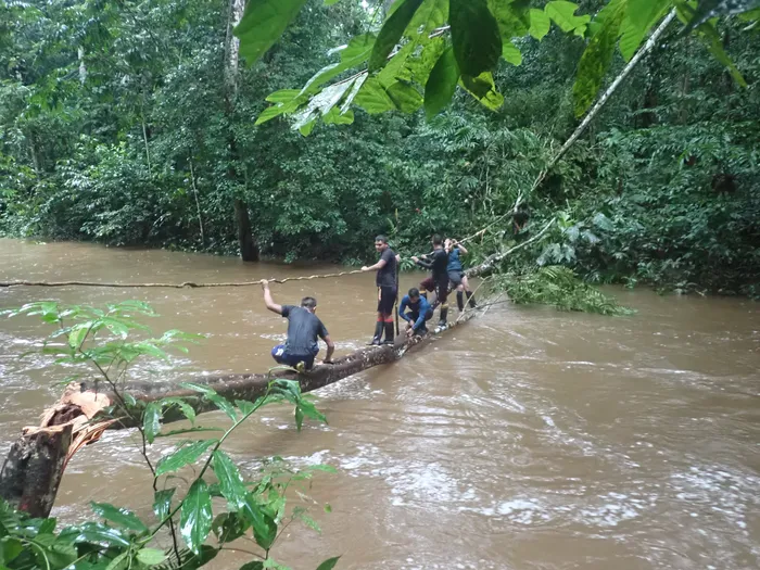Climbing Carefully Across the river