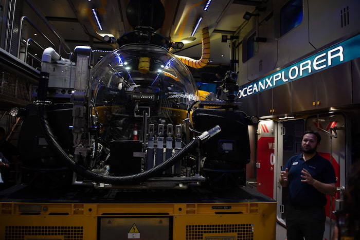 ocean x africa's inside of the ship boasting a machines equipped for discovery.