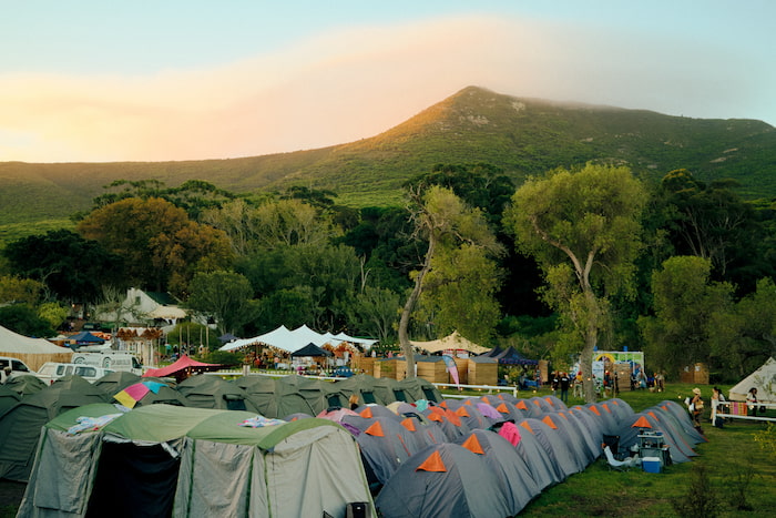 Tents and attendees at a Greenpop Festival