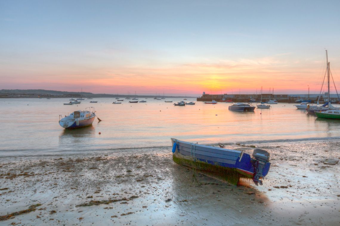  Skerries Harbour at sunset, Co Dublin, a calm coastal scene on Ireland’s east coast.