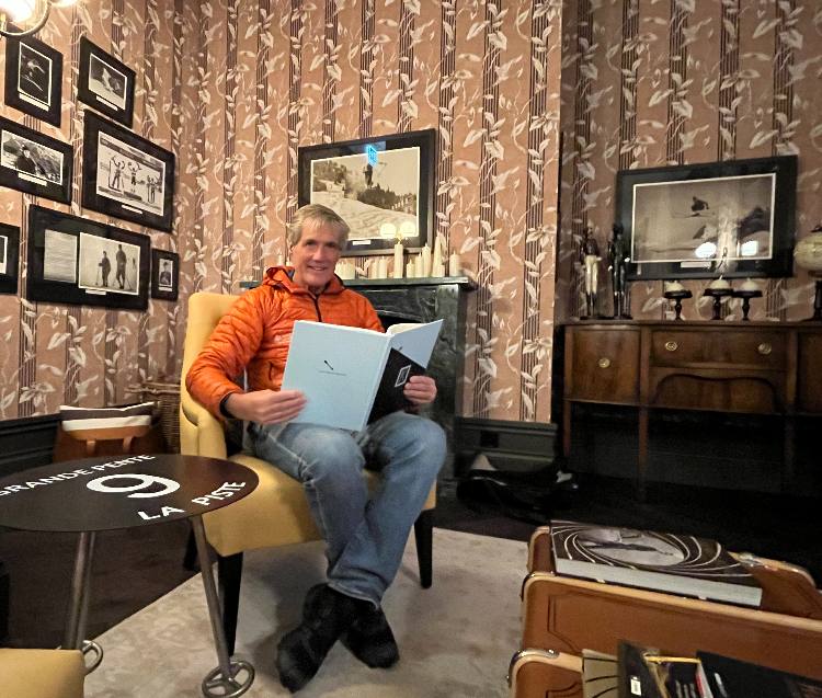 Matthew Holt relaxing in the Kandahar Ski Club