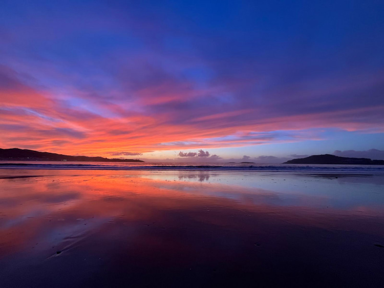 Reflections of a beautiful sunset.