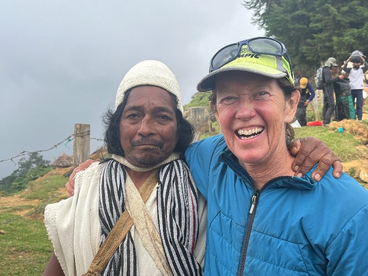 Fiona and A local guide posing for a picture before an adventure