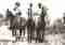 The three game wardens on horse patrol in the game reserve.